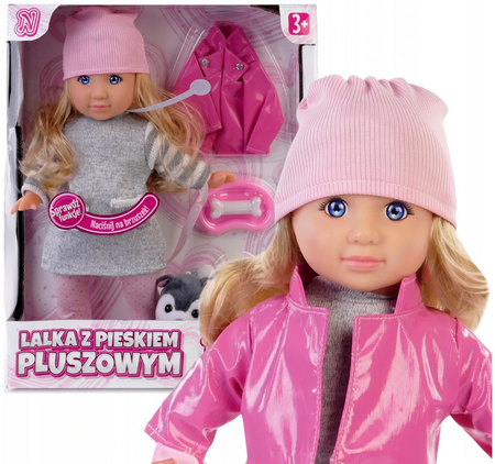 Lalka Natalia z pieskiem pluszowym 35cm 121661