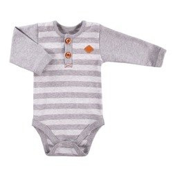 Body z długim rękawem trip w paski szary 092