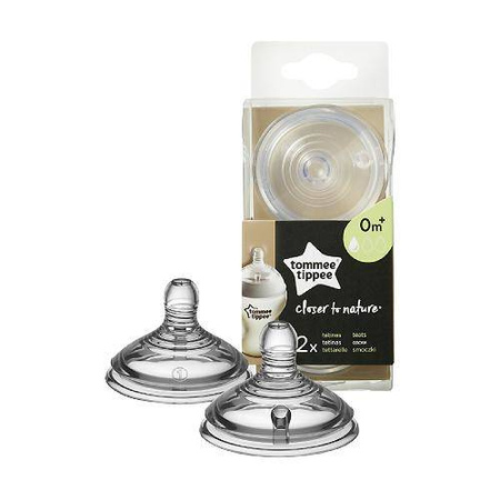 Tommee Tippee Smoczki silikonowe o wolnym przepływie 0m+ A'2