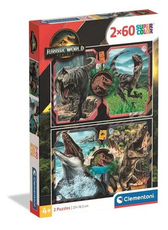 Clementoni Puzzle 2x60 Super Kolor Jurassic World 248308