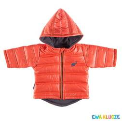 Kurtka z kapturem pikowana dino pomarańczowy 068