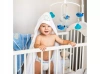 Babyono Okrycie kąpielowe welurowe -ręcznik z kapturkiem 85x85 cm 412374