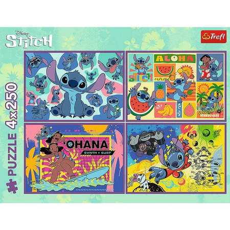 Puzzle Trefl 4x250 Niezwykły Stitch 133110