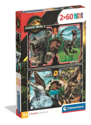 Clementoni Puzzle 2x60 Super Kolor Jurassic World 248308
