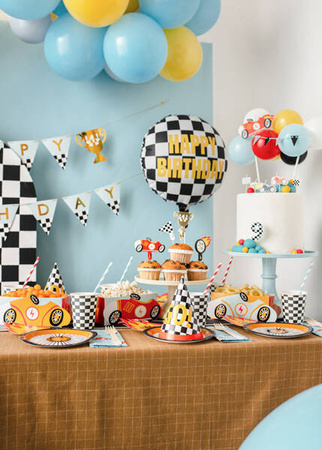 Balon foliowy szachownica Happy Birthday 45cm 026858