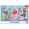Puzzle Trefl 3x80 Kolorowe dni Gabby 348828