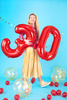 Balon foliowy cyfra 0 czerwony 86cm 168701
