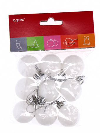 Bombki disco 9szt białe 226257