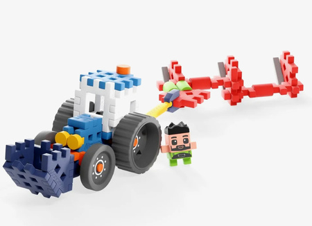 Klocki Mini Waffle Farmer Traktor z pługiem 50el 907504