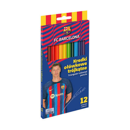 Kredki ołówkowe trójkątne 12kol FC Barcelona Astra 183398