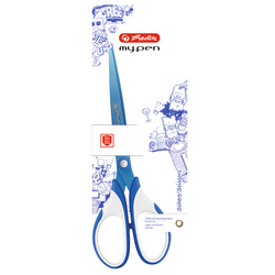 Herlitz Nożyczki My Pen 18cm niebiesko-białe 375274