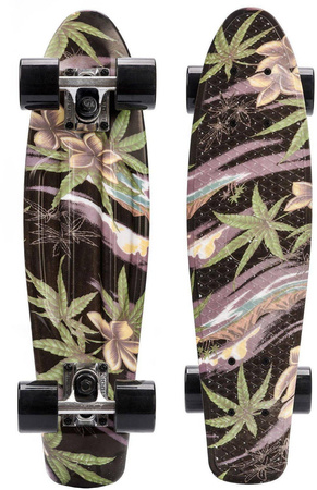 Deskorolka meteor multicolor flowers black 054912