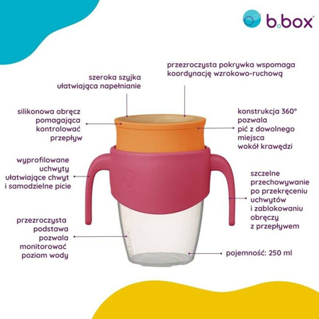 B.Box  Kubek 360 do nauki picia dla dzieci kubek treningowy niekapek strawberry shake 010555