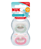 Nuk Smoczek uspokajający silikonowy 0-6 m-cy Signature Night 2szt /box 382300