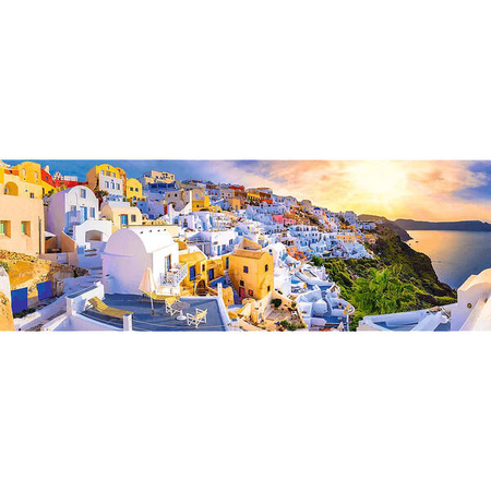 Puzzle Trefl 1000 Panoramiczne Zachód słońca na Santorini 290547