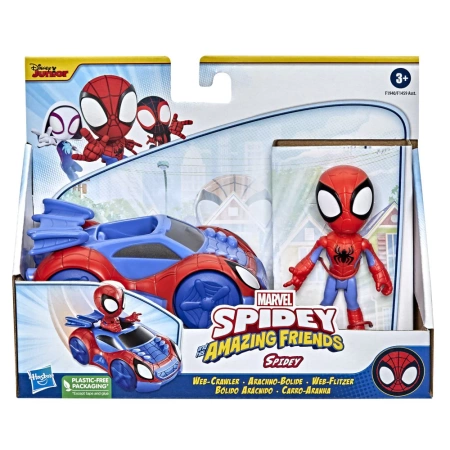 Marvel F1459/F1940 Spidey i przyjaciele Spidey z pojazdem Figurka 10 cm 974948