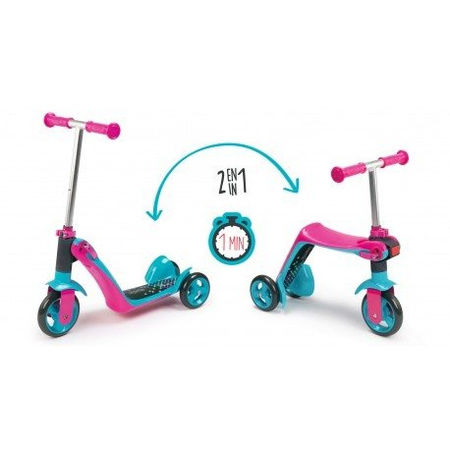 Smoby hulajnoga trójkołowa 2w1 różowa 506030