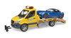 Bruder 02675 MB Sprinter laweta pomocy drogowej z modułem światło dźwięk i autem Roadster 026752