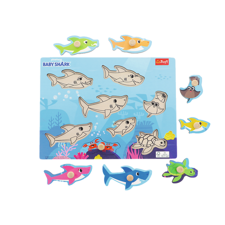 Trefl Zabawka drewniana Puzzle medium Baby Shark 616279
