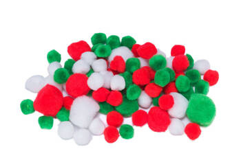 Pompony POM43 MIX białe,czerwone,zielone 704660