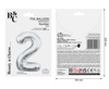 Balon foliowy B&C Cyfra 2 srebrna 85 cm 109436