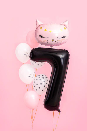BALON FOLIOWY CYFRA 7 CZARNY 86CM 166462