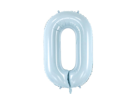 Balon foliowy cyfra 0 72cm jasny niebieski 034549