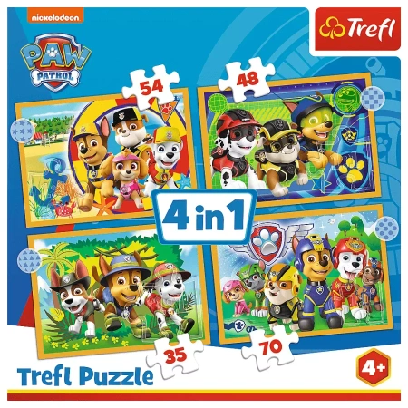 Puzzle Trefl 4w1 Wakacyjny Psi Patrol 