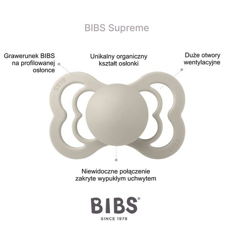 Bibs Supreme smoczek uspok.S Fossil Grey smoczek uspokajający 237760