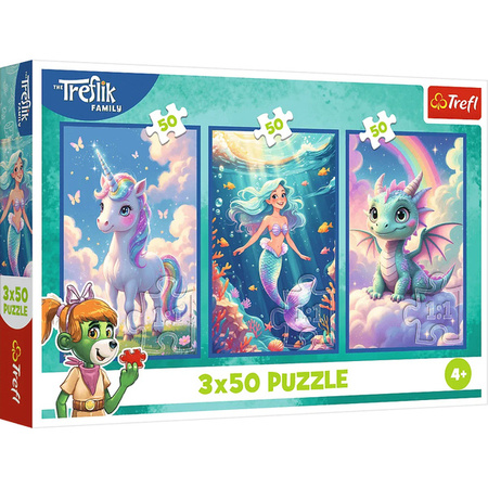 Puzzle Trefl 3x50 Razem w kolorowym świecie 348798