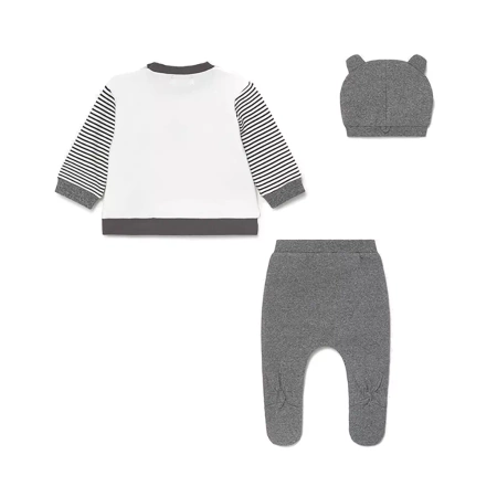 Mayoral Komplet półśpioszki/czapeczka kolor 27 Gris mezci rozmiar 6-9 m