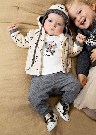 Mayoral Dres 3 częściowy dla chłopca rozm. 4-6 m 70 kolor 48 gris mez