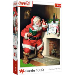 Puzzle Trefl 1000 Coca-Cola Mikołaj przy kominku 109221