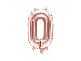 Balon foliowy cyfra 0 różowe złoto 35cm 779846