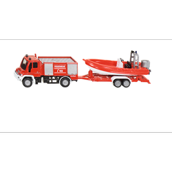 Siku 1636 straż pożarna unimog z łodzią