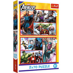 Puzzle Trefl 2x70 Zostań bohaterem Marvel The Avengers 344394
