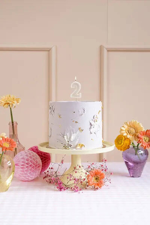 Świeczka urodzinowa Cyferka 2 6cm beż 050082