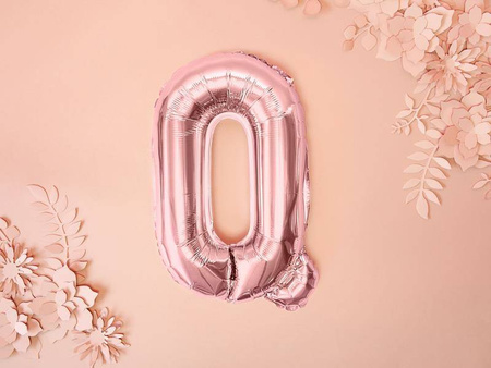 Balon foliowy litera "q", 35cm, różowe złoto