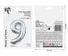 Balon foliowy B&C Cyfra 9 srebrna 85 cm 109573