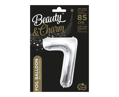 Balon foliowy B&C Cyfra 7 srebrna 85 cm 109535