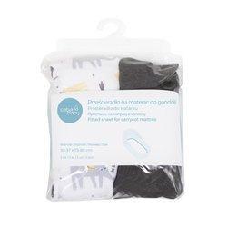 Prześcieradło do gondoli (73-80 x 30-37 ) 2 szt. Dark grey + Elephant 333083