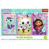 Puzzle Trefl 3x50 Poznajcie Gabby i kotki 348767