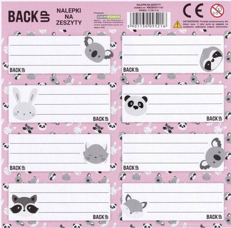 Nalepki Na Zeszyty Backup 5 A 11 095216