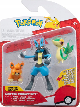 Pokemon PKW3603 Figurki bitewne Pawmi Lucario i Snivy 709442