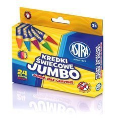 Kredki świecowe 24kol 9mm/100mm 124414 astra