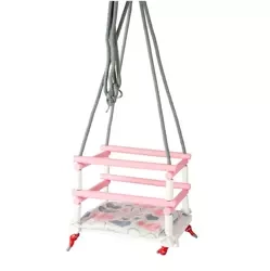 Huśtawka drewniana z poduszką pastelowa 'Bączek' 003428