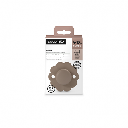 Suavinex Smoczek fizjologiczny SX Pro silikonowy| 6-18 m| Umber| Wonder|