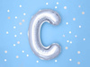 Balon foliowy litera "c", 35cm, srebrny
