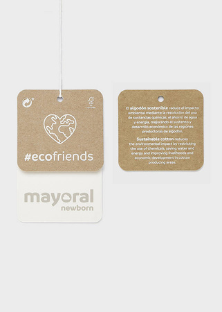 Mayoral Zestaw 2 pajacyki i śliniak ECOFRIENDS rozm. 1-2 m 60 kolor 62 rosee