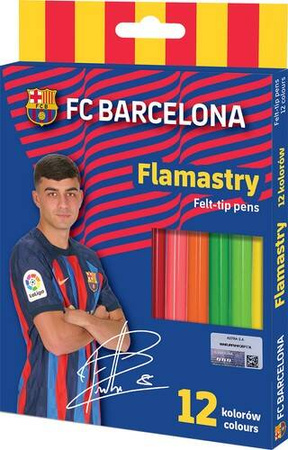 Flamastry okrągłe 12kol FC Barcelona Astra 183497